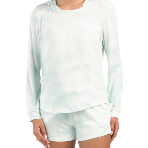 NICOLE MILLER  Tie Dye Hooded Shorty Lounge Set - Picture 1 of 5